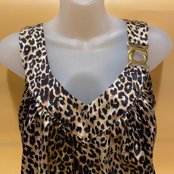 Streetwear Society Tops - Leopard Print Satin Blouse